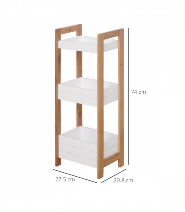 Bathroom Shelves, 3-Tier-Bamboo