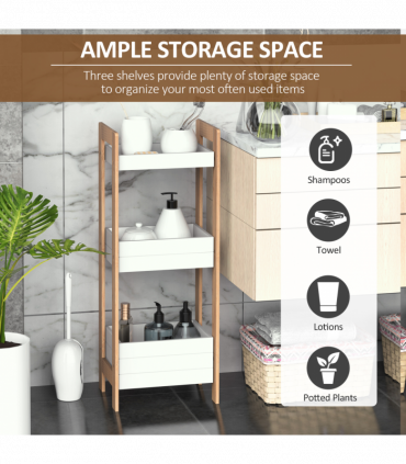 Bathroom Shelves, 3-Tier-Bamboo