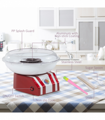 Candy Floss Machine, 450W-Red/White