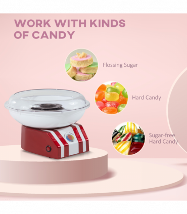Candy Floss Machine, 450W-Red/White
