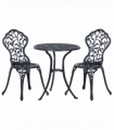 Cast Aluminium 3 Pcs Bistro Set-Black