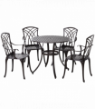 Cast Aluminium 4-Seater Outdoor Garden Table & Chair Set