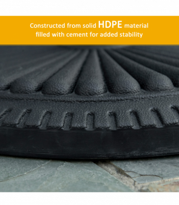 Cement Outdoor Garden Round Parasol Base Black