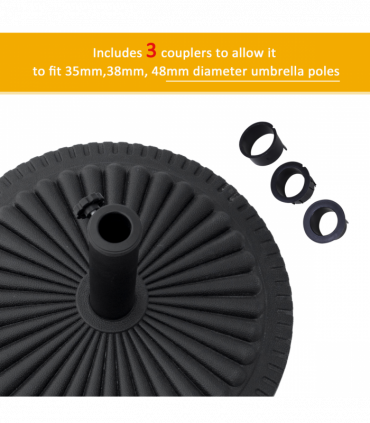 Cement Outdoor Garden Round Parasol Base Black