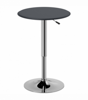 Chrome Steel Height Adjustable Round Bar Table Dinning Table Black