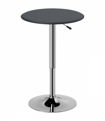Chrome Steel Height Adjustable Round Bar Table Dinning Table Black
