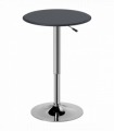 Chrome Steel Height Adjustable Round Bar Table Dinning Table Black