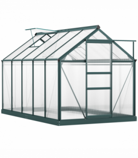 Polycarbonate Greenhouse Dark Green 312cm x 190cm x 201cm Walk-In Garden Plants