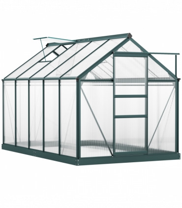Polycarbonate Greenhouse Dark Green 312cm x 190cm x 201cm Walk-In Garden Plants