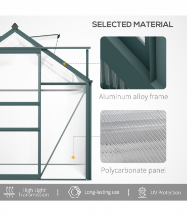 Polycarbonate Greenhouse Dark Green 312cm x 190cm x 201cm Walk-In Garden Plants