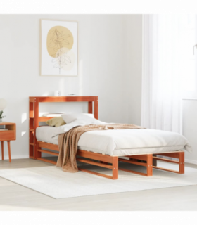 vidaXL Bed Frame without Mattress Wax Brown 100x200 cm Solid Wood Pine