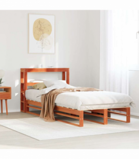 vidaXL Bed Frame without Mattress Wax Brown 75x190 cm Small Single Solid Wood Pine