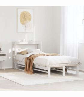 vidaXL Bed Frame without Mattress White 75x190 cm Small Single Solid Wood Pine