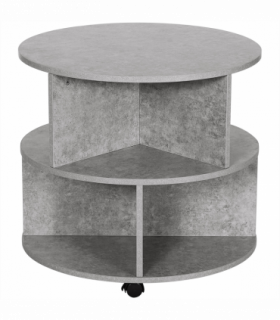 Coffee Table, 2-Tier, ?60x39.5H cm-Cement Colour
