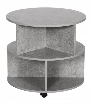 Coffee Table, 2-Tier, ?60x39.5H cm-Cement Colour