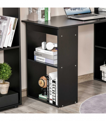 Computer Desk, 120Lx55Dx120H cm - Black, Space saving design, Particle board