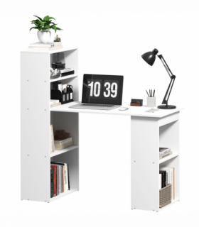Computer Desk, White, 120L x 55D x 120H cm, Particle board, Space saving design