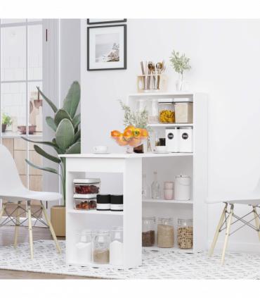Computer Desk, White, 120L x 55D x 120H cm, Particle board, Space saving design