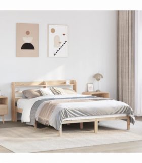 vidaXL Bed Frame without Mattress 150x200 cm King Size Solid Wood Pine