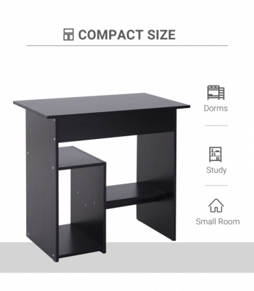 Computer Desk, 73.5H cm-Black, Particleboard, 80L x 45W x 73.5H cm