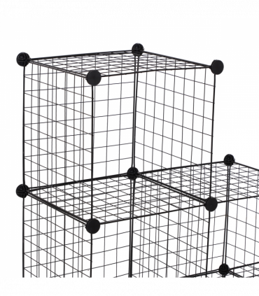 DIY 6 Cube Wire Storage Cabinet Organiser, 111L x 37W x 111Hcm-Black