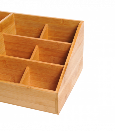 Desktop Organiser Bamboo Natural wood finish 33L x 20.5W x 15.5Hcm