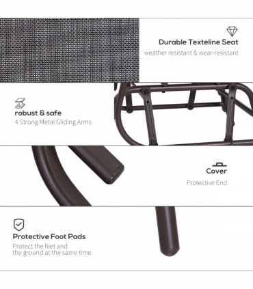 Double Glider Rocking Chairs Garden Table High Back Conversation Duo Set