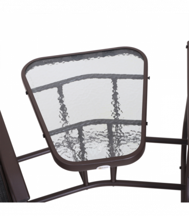 Double Glider Rocking Chairs Garden Table High Back Conversation Duo Set