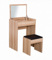 Dressing Table Set with Mirror & Stool-Wood 60.2cmx40.2cmx79cm Wood Grain