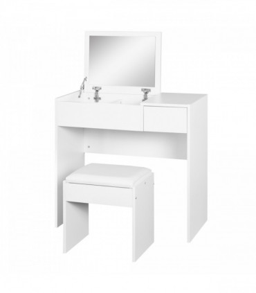 Dressing Table With Padded Stool-White Particle Wood 80cmx40cmx79cm