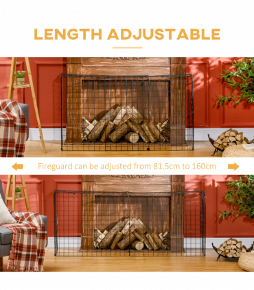 Extendable Fireguard Screen-Black