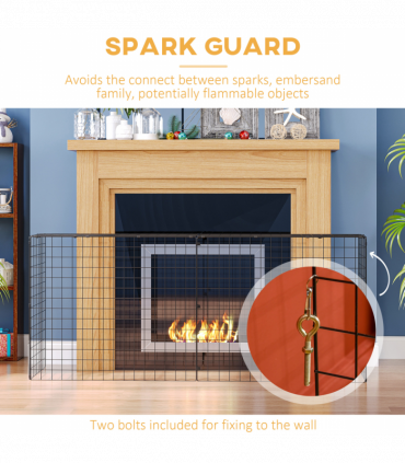 Extendable Fireguard Screen-Black