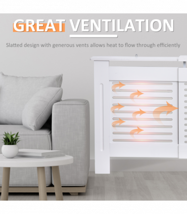 MDF White Extendable Radiator Cover 208.5cm x 20.5cm x 82.5cm Elegance & Safety
