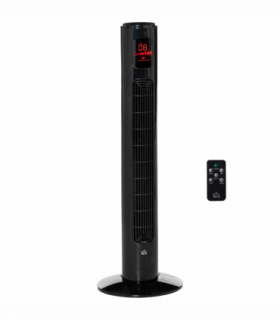Fan Tower 32x96H cm Black Oscillating 3 Speeds 3 Modes 70-degree LED Panel Timer