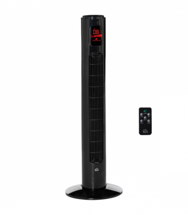 Fan Tower 32x96H cm Black Oscillating 3 Speeds 3 Modes 70-degree LED Panel Timer