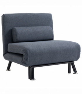 Faux Suede 5-Position Futon Single Sofa Bed Black
