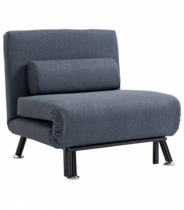 Faux Suede 5-Position Futon Single Sofa Bed Black