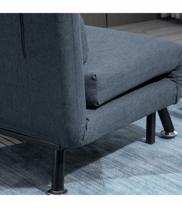 Faux Suede 5-Position Futon Single Sofa Bed Black