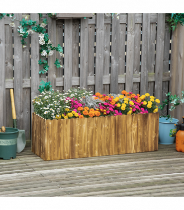Fir Plant Pot Natural Wood Colour 120L x 40W x 40H cm Wood Planter Box Garden