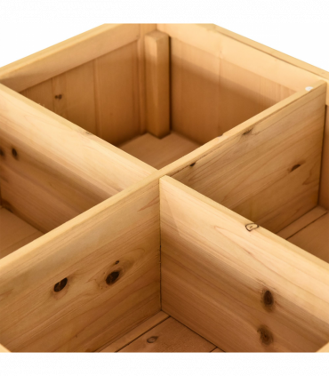 Plant Stand Fir Wood Raised 8 Compartment Oak Tone 110cm x 46cm x 76cm