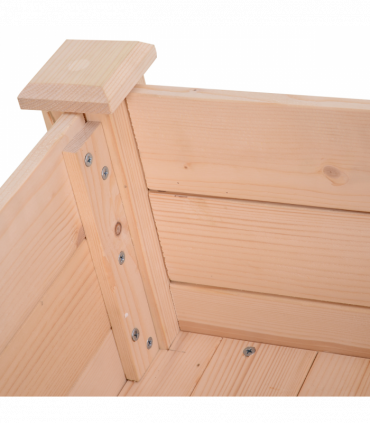 Fir Wood Raised Rectangular Plant Stand Oak Tone