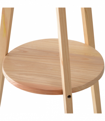 Floor Lamp, 154H cm-Beige/Natural Wood Colour