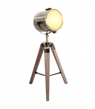 Floor Lamp, 33L-Wood/Bronze Colour, Steel, Copper, Pine, Retro Photography Style