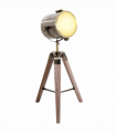 Floor Lamp, 33L-Wood/Bronze Colour, Steel, Copper, Pine, Retro Photography Style