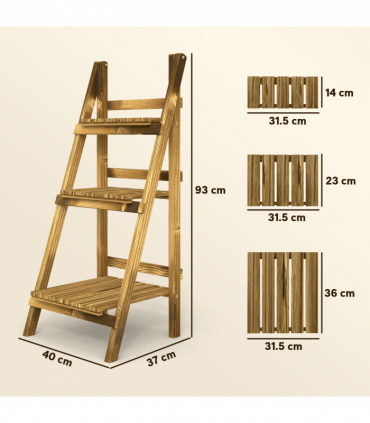 Flower Stand, 40Lx37Wx93H cm, Wood