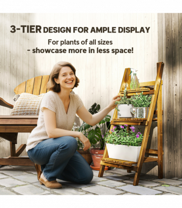 Flower Stand, 40Lx37Wx93H cm, Wood