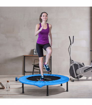 Foldable Mini Fitness Trampoline Exercise Rebounder Jumper, Blue HOMCOM