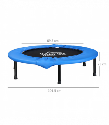 Foldable Mini Fitness Trampoline Exercise Rebounder Jumper, Blue HOMCOM