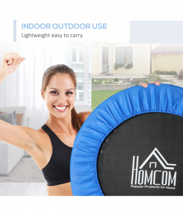 Foldable Mini Fitness Trampoline Exercise Rebounder Jumper, Blue HOMCOM