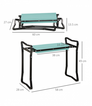 Garden 2 in 1 Kneeler Bench-Green/Black